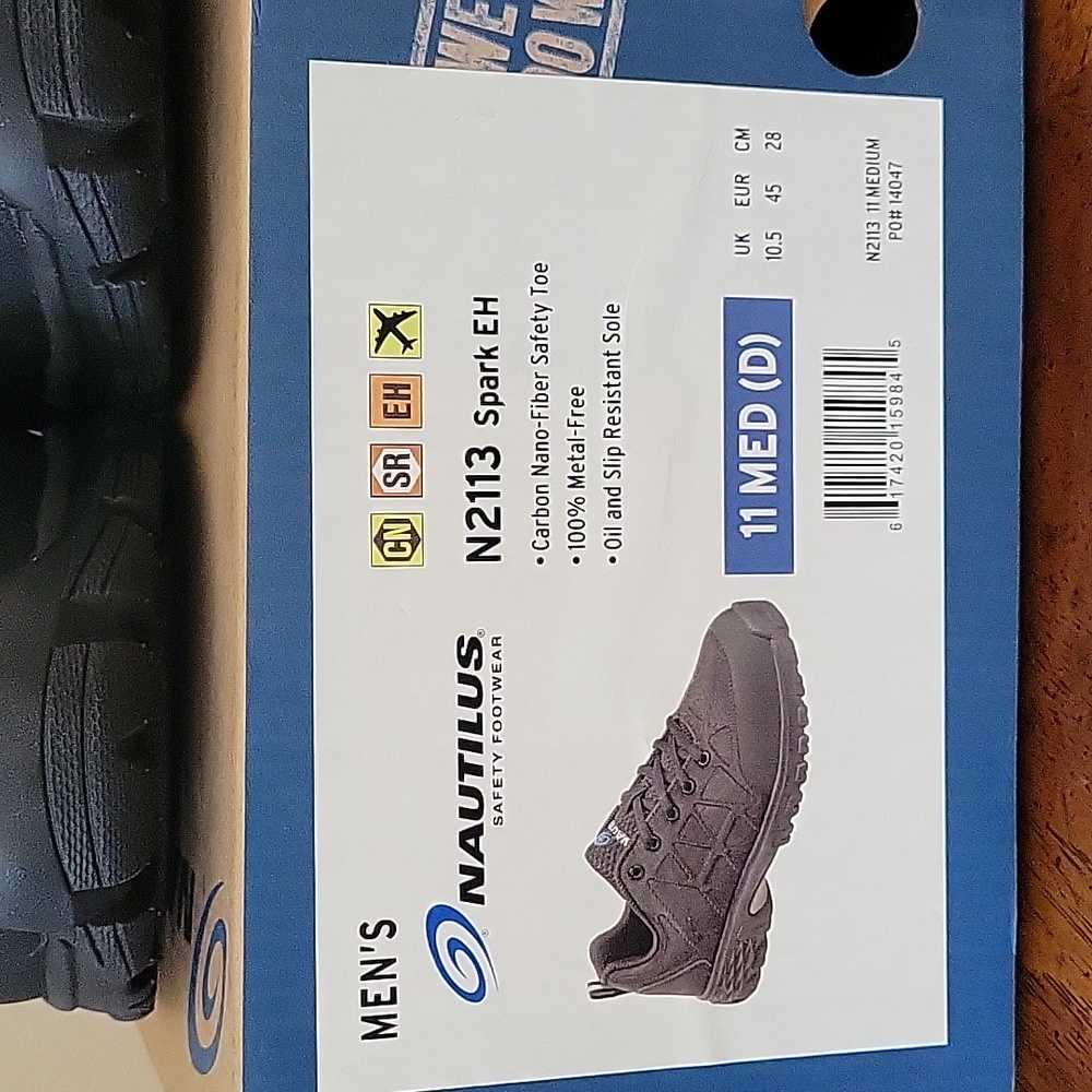 Nautilus Spark EH Carbon Nano-Fiber Safety Toe Mens Black Work Shoes, 11 MED(D) - Picture 14 of 14